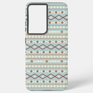 Coque Samsung Galaxy Aztec Formes Motif Rusts Crème Turquoise-Bleu