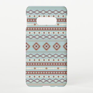 Coque Samsung Galaxy S10E Aztec Mixte Motif Motif Rusts Crème Bleu
