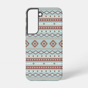 Coque Samsung Galaxy Aztec Mixte Motif Motif Rusts Crème Bleu