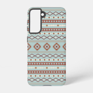 Coque Samsung Galaxy Aztec Mixte Motif Motif Rusts Crème Bleu