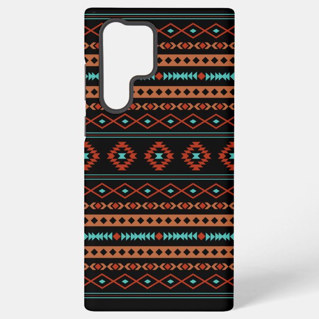 Coque Samsung Galaxy Aztec Rusts Turquoise Noir Motifs mélangés Motif (Verso)