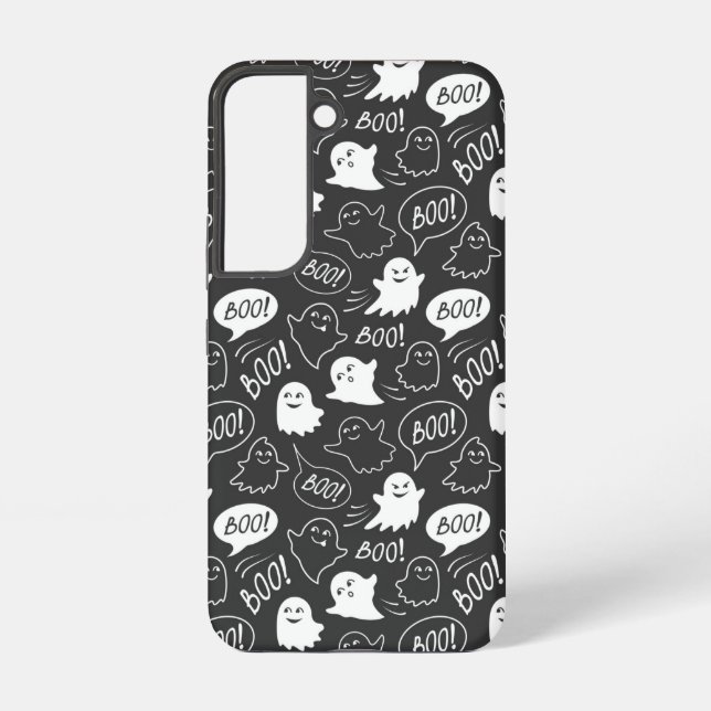 Coque Samsung Galaxy B&W Cute Doodle Halloween Motif (Verso)