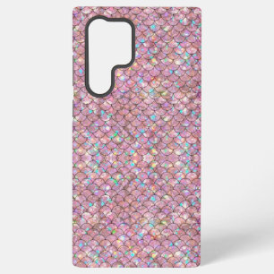 Coque Samsung Galaxy Balances de poissons de sirène rose Holographique