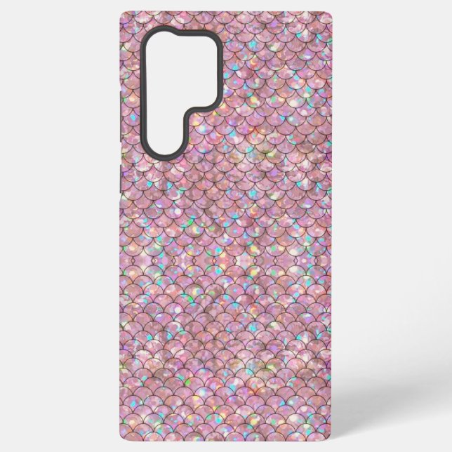 Coque Samsung Galaxy Balances de poissons de sirène rose Holographique  (Verso)