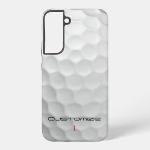Coque Samsung Galaxy Balle de golf blanche texturée avec nom et numéro