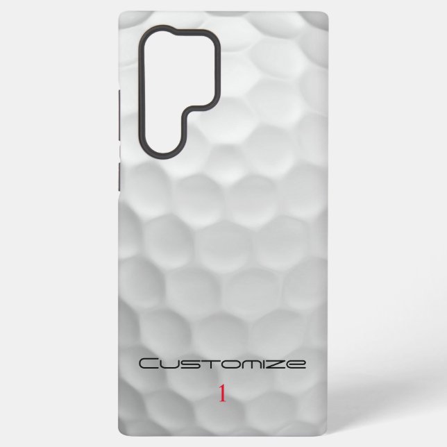 Coque Samsung Galaxy Balle de golf blanche texturée avec nom et numéro  (Verso)