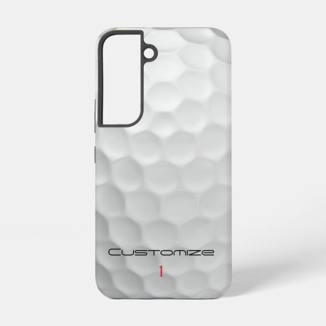 Coque Samsung Galaxy Balle de golf blanche texturée avec nom et numéro  (Verso)