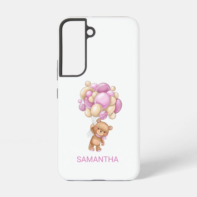 Coque Samsung Galaxy Ballotte rose ours en peluche (Verso)
