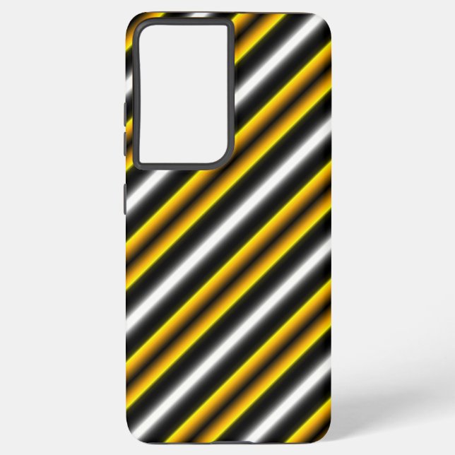 Coque Samsung Galaxy Bandes arc-en-ciel blanc jaune (Verso)