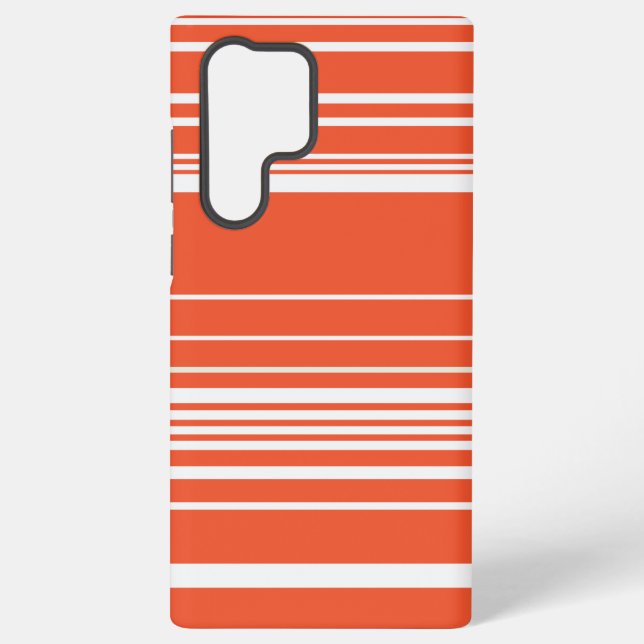 Coque Samsung Galaxy Bandes complexes - Orange et Blanc (Verso)