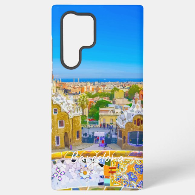 Coque Samsung Galaxy Barcelone, Espagne - Parc Guell Mosaïque Gaudi (Verso)