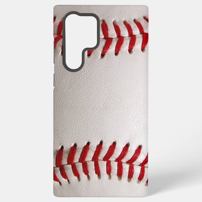 Coque Samsung Galaxy Baseball et Softball Couture Rouge (Verso)