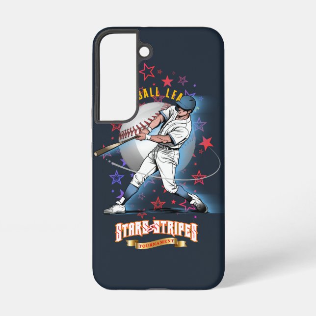 Coque Samsung Galaxy Baseball Stars & Stripes (Mode sombre) | (Verso)