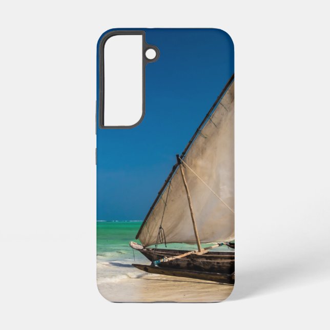 Coque Samsung Galaxy Bateau de pêche traditionnel sur la plage (Verso)