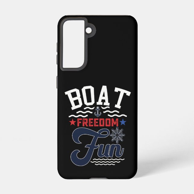 Coque Samsung Galaxy Bateau Liberté Fun 4 juillet marin  (Verso)