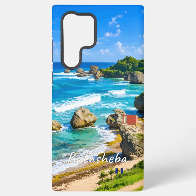 Coque Samsung Galaxy Bathsheba, Barbade - Côte de plage tropicale (Verso)