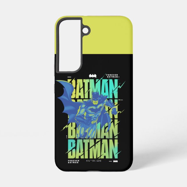 Coque Samsung Galaxy Batman Électrique Qui Traverse La Typographie (Verso)