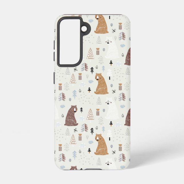 Coque Samsung Galaxy Bears mignonne dans le Motif Woods (Verso)