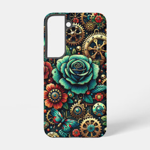Coque Samsung Galaxy Beau Steampunk Gears à thème et Roses