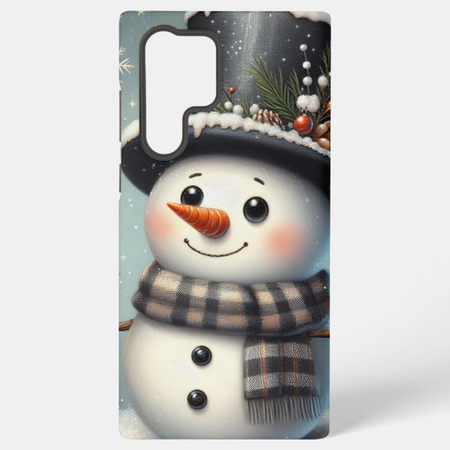 Coque Samsung Galaxy Beau tourbillon Noël/bonhomme de neige d'hiver (Verso)