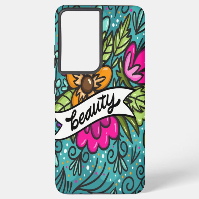 Coque Samsung Galaxy Beauté de l'oreiller avec fleurs (Verso)