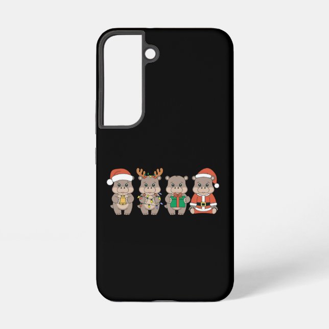 Coque Samsung Galaxy Bébé Hippopotame Moo Deng Noël (Verso)