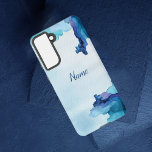Coque Samsung Galaxy Belle étoffe Aquarelle Bleu et Cyan<br><div class="desc">Belle étoffe Aquarelle Bleu et Cyan</div>
