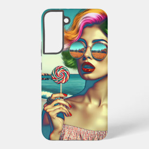 Coque Samsung Galaxy Belle femme Art Pop Rétro avec Lollipop