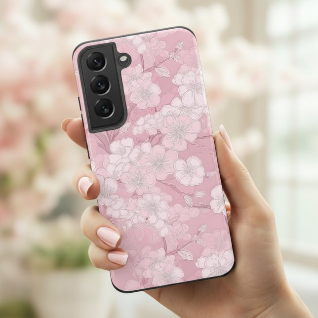 Coque Samsung Galaxy Belle Fleur de Cerisier Design - Rose Floral (Créateur téléchargé)