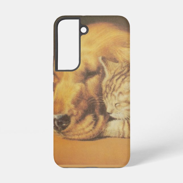 Coque Samsung Galaxy Belle Impression d'Art de Chat et Chien Affectueux (Verso)