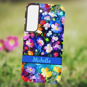 Coque Samsung Galaxy Belle Multicolor Votre nom Floral Personnalisé