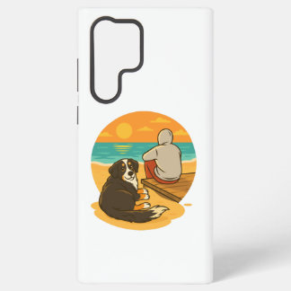 Coque Samsung Galaxy Bernese Mountain Dog Sunset Beach Companion