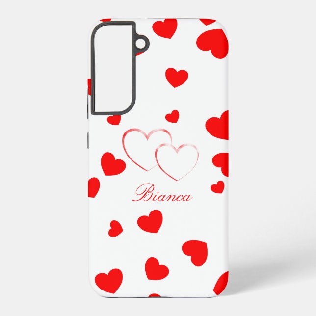 Coque Samsung Galaxy Bianca - Coeurs mignons -customisez-le avec votre  (Verso)
