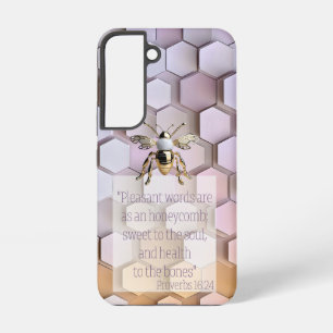Coque Samsung Galaxy Bible Élégante Mauve Rose Péché en Nid d'Abeille O
