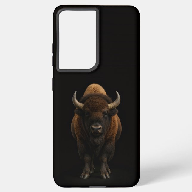 Coque Samsung Galaxy Bison américain Noir 4 Luxe Galaxy S21 Plus (Verso)