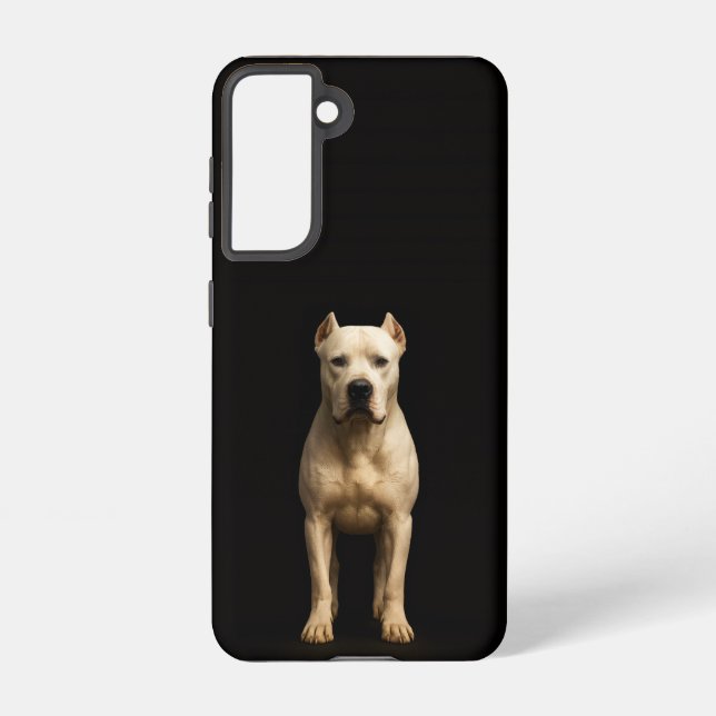 Coque Samsung Galaxy Black 4 Luxe  Galaxy S21 Case, Bold Dogo Argentino (Verso)
