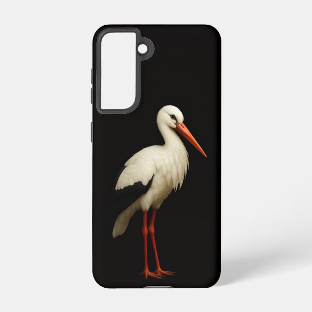 Coque Samsung Galaxy Black 4 Luxe  Galaxy S21 Case, Graceful Stork (Verso)