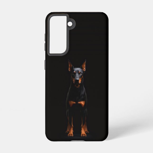 Coque Samsung Galaxy Black 4 Luxe  Galaxy S21 Case, Guardian Doberman (Verso)