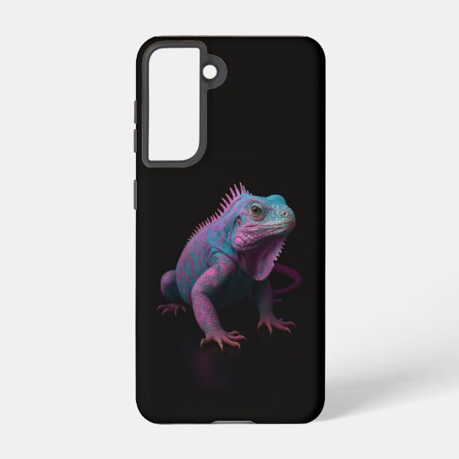 Coque Samsung Galaxy Black 4 Luxe Galaxy S21 Case, Pink Iguana (Verso)