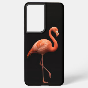 Coque Samsung Galaxy Black 4 Luxe Galaxy S21 Plus, Flamant rose rose