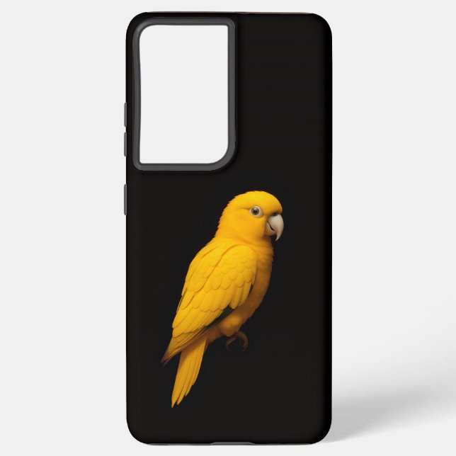 Coque Samsung Galaxy Black 4 Luxe Galaxy S21 Plus, Golden Parakeet (Verso)
