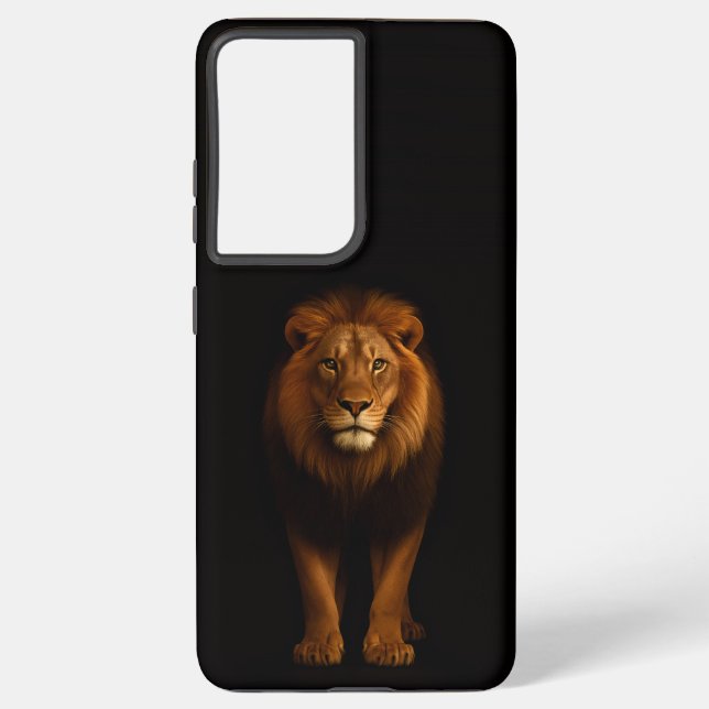 Coque Samsung Galaxy Black 4 Luxe Galaxy S21 Plus, Majestic Lion (Verso)