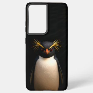 Coque Samsung Galaxy Black 4 Luxe Galaxy S21 Plus, Rockhopper Penguin