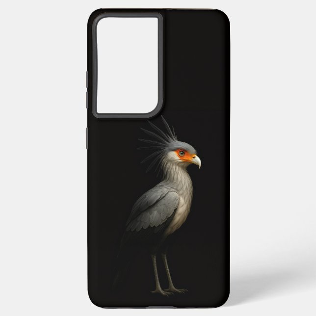 Coque Samsung Galaxy Black 4 Luxe Galaxy S21 Plus, Secretarybird (Verso)
