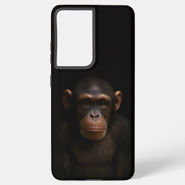 Coque Samsung Galaxy Black 4 Luxe Galaxy S21 Plus, Serene Chimpanzee (Verso)