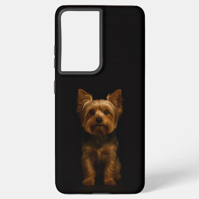 Coque Samsung Galaxy Black 4 Luxe Galaxy S21 Plus, Yorkshire Terrier (Verso)