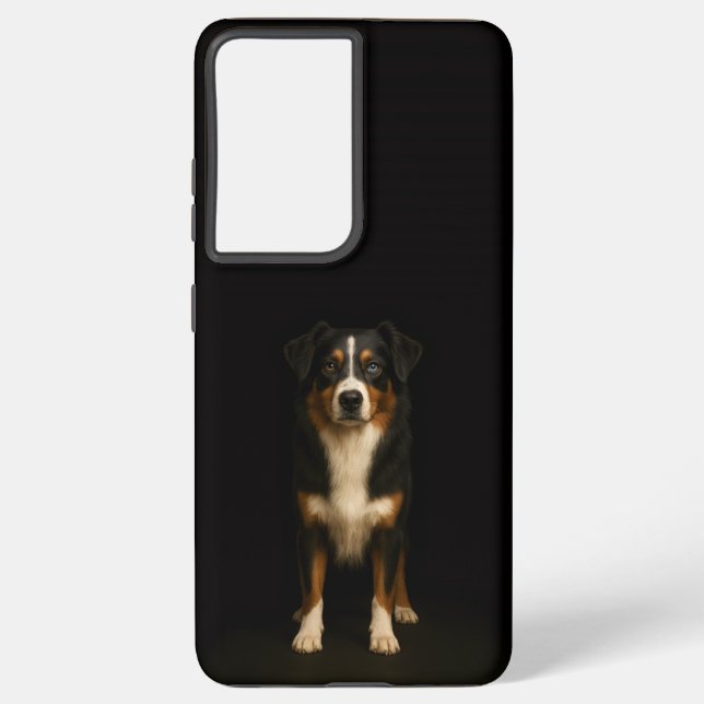 Coque Samsung Galaxy Black 4 Luxe Galaxy S21 Ultra, Australian Shepherd (Verso)