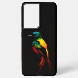 Coque Samsung Galaxy Black 4 Luxe Galaxy S21 Ultra Coque, Rainbow Bird