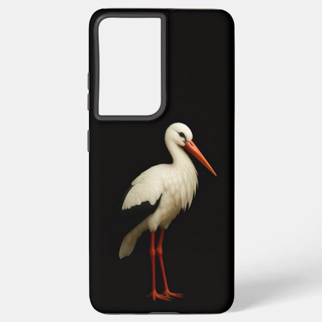 Coque Samsung Galaxy Black 4 Luxe Galaxy S21 Ultra, Graceful Stork (Verso)