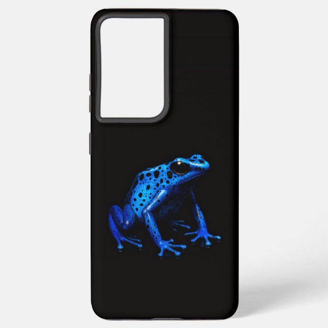 Coque Samsung Galaxy Black 4 Luxe Galaxy S21 Ultra, grenouille bleue (Verso)